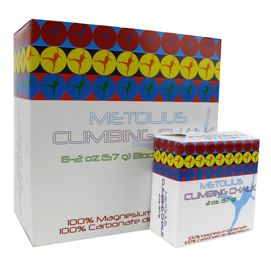 1 box Magnesium Metolius Chalk Block 8 cubes/bloc Climbing Weightlifting Gym 