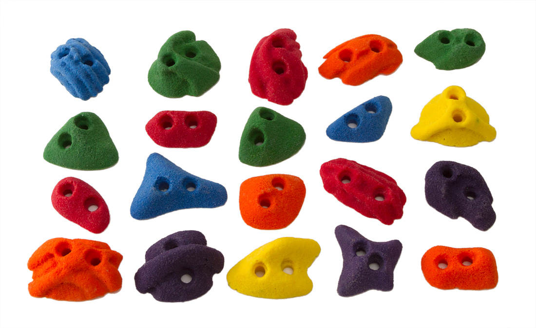 Set of 16 Screwon Footholds Rock Climbing Holds Rough/Production Seconds 